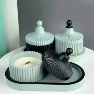 4pcs Silicone Molds Oval Tray Mold, Vase Mold, Jar Mold for Resin Plaster Cement Concrete Casting, DIY Art Crafts, Home Decor - Image 3