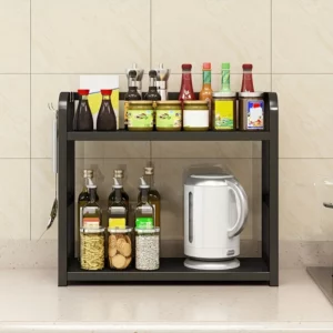 1pc 2-Tier Metal Countertop Shelf - Space Saving Organizer for Coffee, Mugs & Condiments, Rustproof Kitchen Rack - Image 6