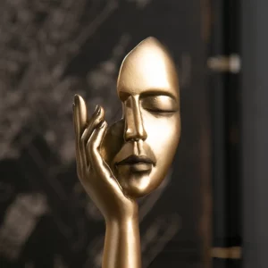 Nordic Resin Abstract Statue Desktop Ornaments Sculpture Figurines Face Character Light Luxury Art Crafts Office Home Decor - Image 6