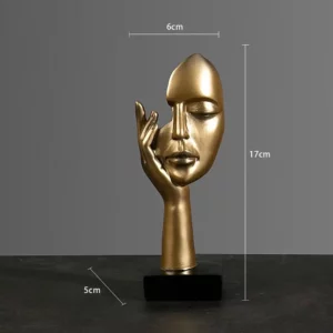 Nordic Resin Abstract Statue Desktop Ornaments Sculpture Figurines Face Character Light Luxury Art Crafts Office Home Decor - Image 4