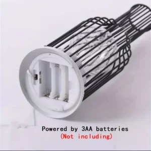 1PC Indoor Iron Wire Cage Design Night Light,Battery-Powered LED Lamp, Decorative Table Lighting for Bedroom, Living Room - Image 6