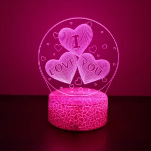 3D Lamp LED Night Light illusion I Love You Gadget Heart Bedroom Desk Lamps Home Decor Romantic Night Love Valentine's Day Gifts - Image 5
