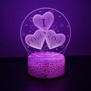 3D Lamp LED Night Light illusion I Love You Gadget Heart Bedroom Desk Lamps Home Decor Romantic Night Love Valentine's Day Gifts - Image 4
