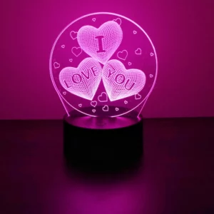 3D Lamp LED Night Light illusion I Love You Gadget Heart Bedroom Desk Lamps Home Decor Romantic Night Love Valentine's Day Gifts - Image 3