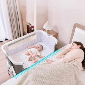 All-in-One Nursery Solution: Foldable 5-in-1 Crib with Detachable Diaper Table, Rocking Bassinet & Travel Portability - Image 3