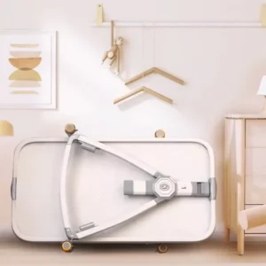 All-in-One Nursery Solution: Foldable 5-in-1 Crib with Detachable Diaper Table, Rocking Bassinet & Travel Portability - Image 5