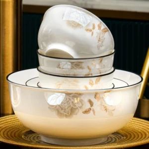 chinese porcelain plates dinner sets full set ceramic fine floral china dinnerware set zastawa obiadowa komplet Dinnerware set - Image 3