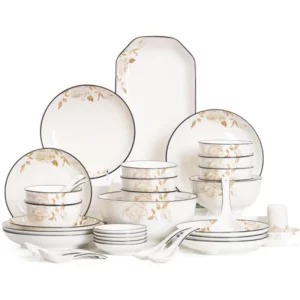 chinese porcelain plates dinner sets full set ceramic fine floral china dinnerware set zastawa obiadowa komplet Dinnerware set - Image 6