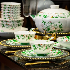 Chinese Style Luxury Plates Dinner Sets 70 Pcs For 8 People Fine Bone China Dinnerware Set Vajillas Completa Complete Tableware - Image 3
