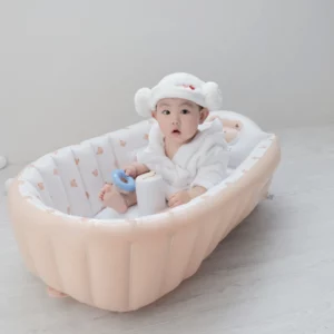 1PCS Inflatable Baby Bathtub with Air Pump Toddler Bathing Tub Chair Portable Seat with Back Support for Younger Children - Image 3