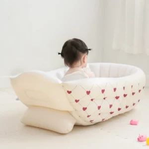 1PCS Inflatable Baby Bathtub with Air Pump Toddler Bathing Tub Chair Portable Seat with Back Support for Younger Children - Image 4