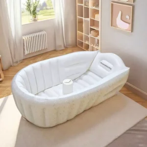 1PCS Inflatable Baby Bathtub with Air Pump Toddler Bathing Tub Chair Portable Seat with Back Support for Younger Children - Image 5