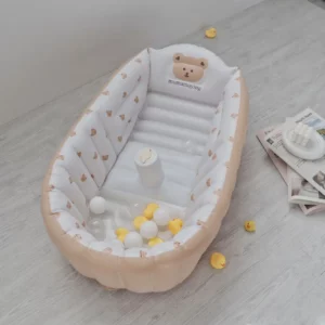 1PCS Inflatable Baby Bathtub with Air Pump Toddler Bathing Tub Chair Portable Seat with Back Support for Younger Children - Image 6