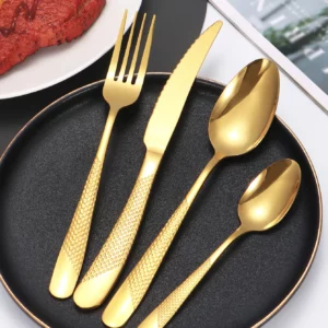 24pc Stainless steel tableware star steak knife and fork dessert fork spoon family suits - Image 4