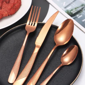 24pc Stainless steel tableware star steak knife and fork dessert fork spoon family suits - Image 5