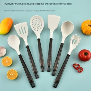7Pcs Silicone Cooking Utensils Set For Non-stick Cookware Black Kitchen Cuisine Outils Cookware Heat Resistant Accessoires - Image 3