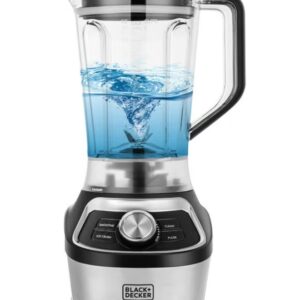 BLACK+DECKER High-Speed Blender, 1.85L BPA-Free Jar, 500ml Travel Cup, 20,000 RPM, 6-Blade, Stainless Steel, Smoothie & Ice Crush Presets, Variable Speed, 1.8 L 1200 W BXH1200-B5 Silver - Image 4