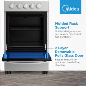 Midea 50x55cm Freestanding Cooker, Full Gas Cooking Range With 4 Burners, Manual Ignition And Full Safety MFO-MG20TE-OL Silver - Image 3