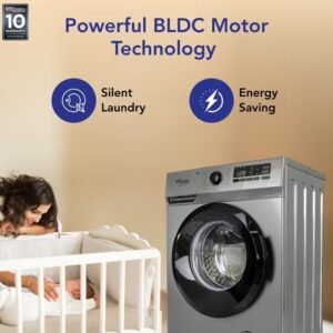 SUPER GENERAL 8 Kg Front Load Washing Machine ,1400 RPM,15 Programs with Quick Wash and BLDC Inverter Motor, Built in Heater, LED Display SGW8250NLEDS Silver - Image 5