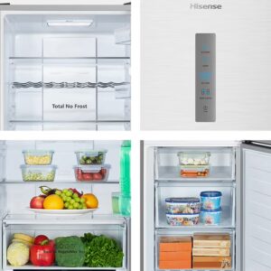 Hisense Two Door Bottom Mount Refrigerator - 390L Freezer Fridge , Frost Free, Multi Air Flow - RB3N390NDC1 Silver - Image 2