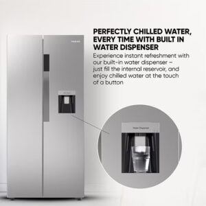 NIKAI 750L/410L Gross Net, Side By Side Double Door Refrigerator With Energy Effecient Inverter Compressor, Temp Display Mirror, High Efficient Defrosting, Steel Finish Body 474.5 kW NRF750SBSD5 Silver - Image 6