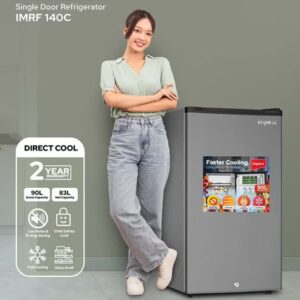 Impex 90L Gross/83L Net Single Door Refrigerator (IMRF 140C),5 Level Temprature Adjustment Knob, 8L Freezer Fast Cooling, Glass Shelf, Child Safety Lock, Fast Cooling, Low Noise, Energy Saving Fridge – 2 Year Warranty 60 W IMRF 140C Dark Grey - Image 7