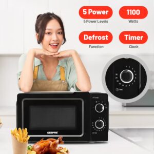 GEEPAS 20Ltr- Solo Microwave Oven - 5 Power Levels, Easy Defrost & Reheat - Black, 2- Year Warranty, (Model: GMO1899-20LS-BL) 20 L 1100 W GMO1899 Black - Image 7