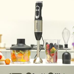 Olsenmark Powerful Copper Motor 2 Speed Modes 4 in 1 Hand Blender OMHB2462 Black/Silver/Clear - Image 12