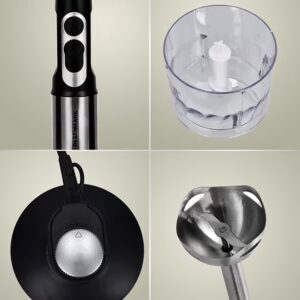 Olsenmark Powerful Copper Motor 2 Speed Modes 4 in 1 Hand Blender OMHB2462 Black/Silver/Clear - Image 8