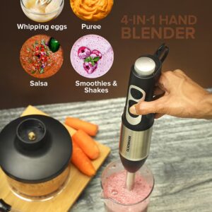 Olsenmark Powerful Copper Motor 2 Speed Modes 4 in 1 Hand Blender OMHB2462 Black/Silver/Clear - Image 7