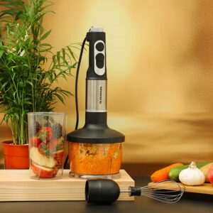 Olsenmark Powerful Copper Motor 2 Speed Modes 4 in 1 Hand Blender OMHB2462 Black/Silver/Clear - Image 3