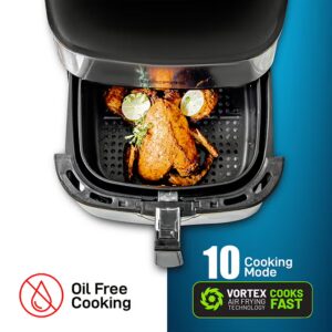 GEEPAS Digital Air Fryer 7.5 L Capacity With 5.5 L Inner Basket| Equipped With Vortex Air Frying Technology Digital Display With Touch Screen 7.5 L 1800 W GAF37530UK Black and Silver - Image 4