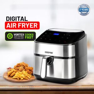 GEEPAS Digital Air Fryer 7.5 L Capacity With 5.5 L Inner Basket| Equipped With Vortex Air Frying Technology Digital Display With Touch Screen 7.5 L 1800 W GAF37530UK Black and Silver - Image 6