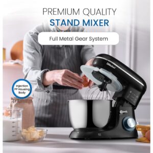 Nobel Stand Mixer, Full Metal Gear System, 4L Stainless Steel Bowl - 6 Speeds, LED, Safety Switch, Anti-slip Feet 4 L 800 W NBM60 Black - Image 6