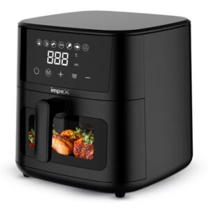 Impex 4.5L Digital Air Fryer | 1200W Oil-Free Air Fryer with Transparent Glass Door | 7 Preset Menus, Non-Stick Basket, Cyclonic Airflow, Smart Touch Control, Overheat Protection, Adjustable Temperature | Large Capacity | AF4307 4.5 L 1200 W AF 4307 Black - Image 9