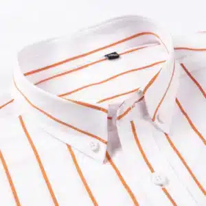 England Style Soft 100% Cotton Fashion Shirts Single Patch Pocket Long Sleeve Standard-fit Button-down Man Casual Striped Shirt - Image 2