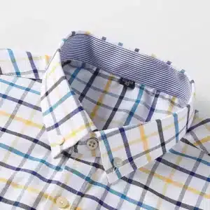 100% Pure Cotton Oxford Shirts for Men Long Sleeve Plaid Shirt Striped Male BusinessTartan Red Shirt Mans Designer Clothes - Image 4