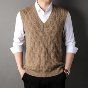 DIMUSI Autumn Winter Men's Sleeveless Jackets Man Vest Warm Jumper Knitted Waistcoats Men Woolen Pullovers Sweater Vest Clothing - Image 3
