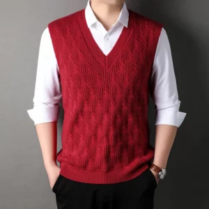 DIMUSI Autumn Winter Men's Sleeveless Jackets Man Vest Warm Jumper Knitted Waistcoats Men Woolen Pullovers Sweater Vest Clothing - Image 4