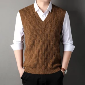 DIMUSI Autumn Winter Men's Sleeveless Jackets Man Vest Warm Jumper Knitted Waistcoats Men Woolen Pullovers Sweater Vest Clothing - Image 5