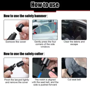 Aluminum Alloy Car Safety Rescue Hammer Automatic Seat Belt Cutter Window Breaker Emergency Rescue Tool - Image 5