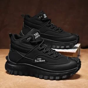 Autumn Men's Boots Trend British Retro Work Boots Waterproof High Top Hiking Shoes for Men Slip-Resistant Outdoor Hunting Boots - Image 4