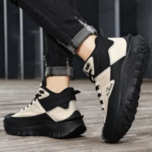 Autumn Men's Boots Trend British Retro Work Boots Waterproof High Top Hiking Shoes for Men Slip-Resistant Outdoor Hunting Boots - Image 5