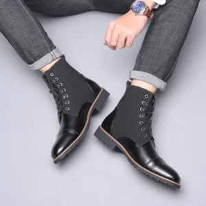 Luxury Men's Shoes New Ankle Boots High Quality Motorcycle Boots Fashion High Top Shoes for Men Designer Outdoor Shoes Big Size - Image 3