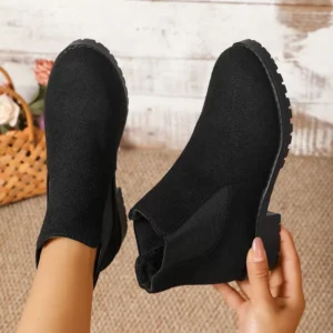 Women Ankle Boots Chunky Heel Platform British Style Boots Women Thick Sole Comfortable Shoes Autumn Winter Casual Chelsea Boots - Image 2