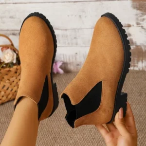 Women Ankle Boots Chunky Heel Platform British Style Boots Women Thick Sole Comfortable Shoes Autumn Winter Casual Chelsea Boots - Image 4
