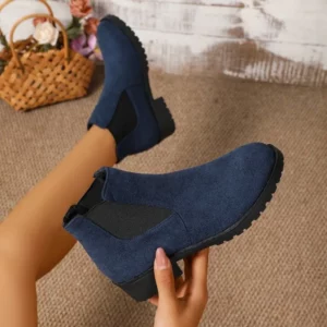Women Ankle Boots Chunky Heel Platform British Style Boots Women Thick Sole Comfortable Shoes Autumn Winter Casual Chelsea Boots - Image 6
