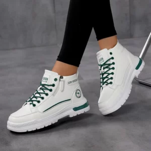 TUINANLE Woman's Walking Shoes Breathable Casual Platform Sneakers Female Zipper White High Tops Shoes Autumn Zapatillas Mujer - Image 3