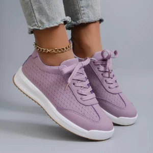 Spring new women's sports shoes, fashionable, breathable, lightweight, non-slip, wear-resistant, casual sports shoes, flat shoes - Image 1