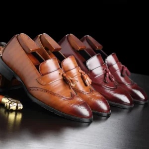 Big Size 37-48 Men Leather Loafers Brand Shoes Classic Tassel Brogue Mans Footwear Formal Shoes Casual Bullock Shoes 886 - Image 4